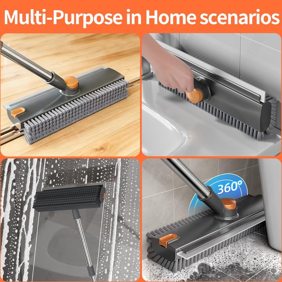 3-in-1 Scrub Brush Squeegee Broom