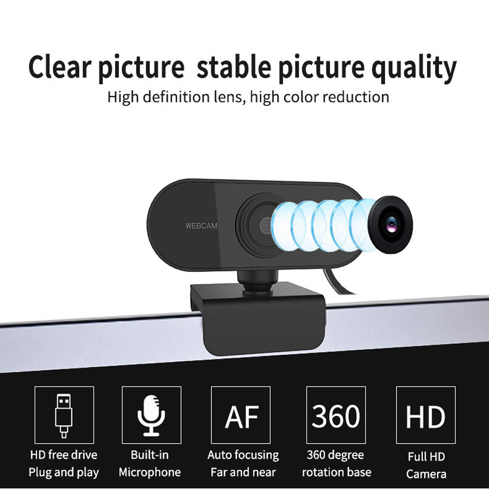 1080p Webcam with Built-In Microphone