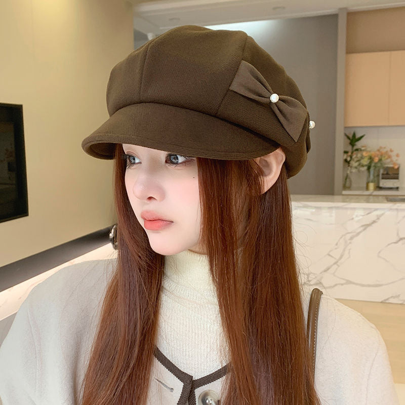 Pearl Bow Beret