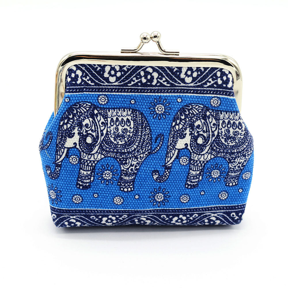 Elephant Canvas Coin Purse
