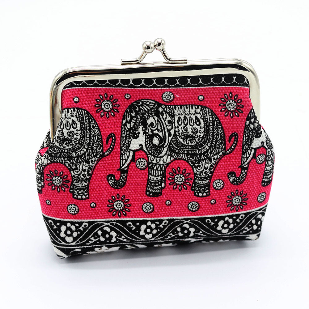 Elephant Canvas Coin Purse