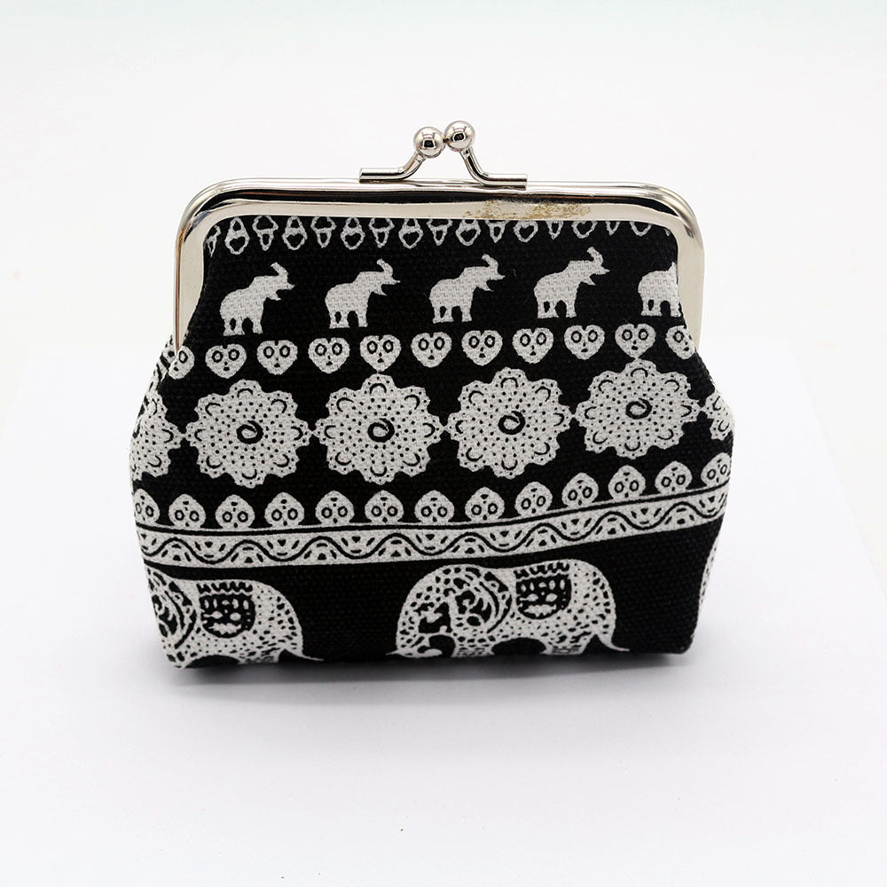 Elephant Canvas Coin Purse