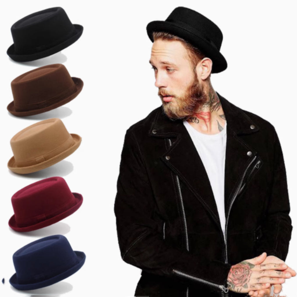 Men's Retro Flat-Top Fedora