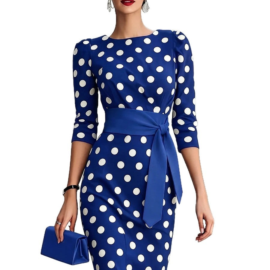 Women's Belted Midi Pencil Dress