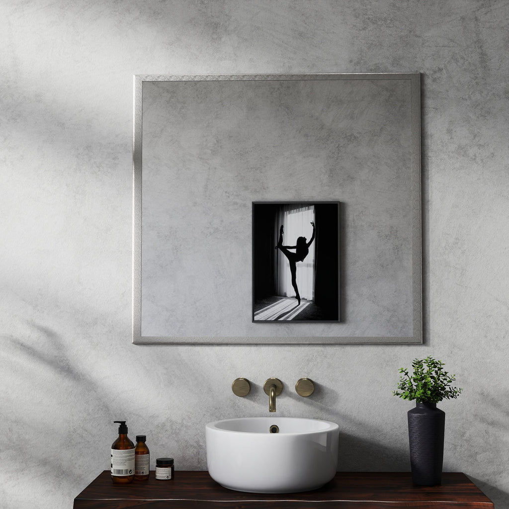 32-Inch Silver Frame Wall Mirror