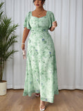 Women's Floral Flutter-Sleeve Dress