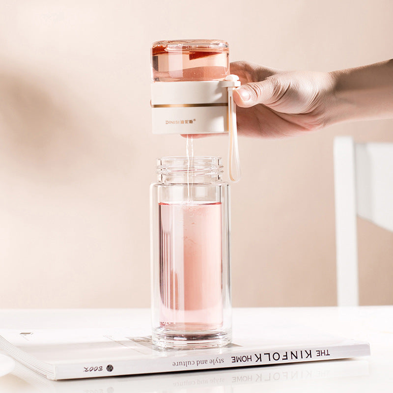 Double-Wall Glass Tea Infuser Bottle