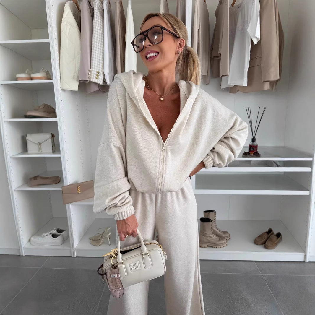 Women's Elastic Pants Two-Piece Set