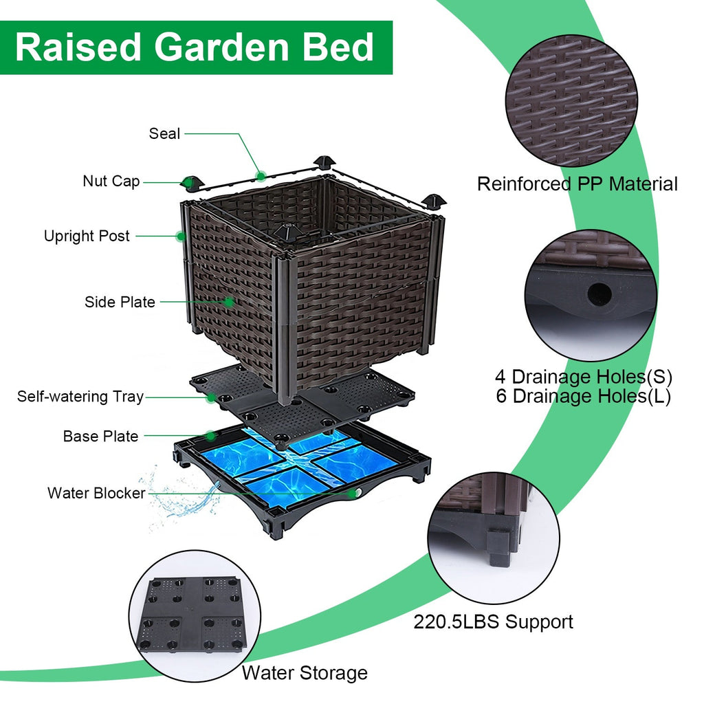 Self-Watering Raised Planter Box