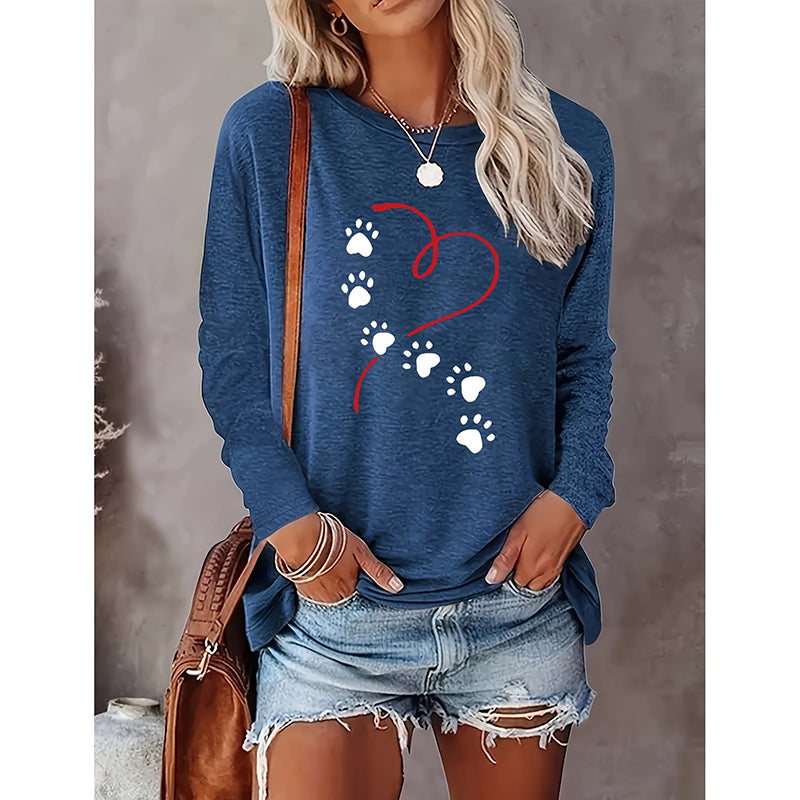 Heart & Paw Print Long-Sleeve Tee