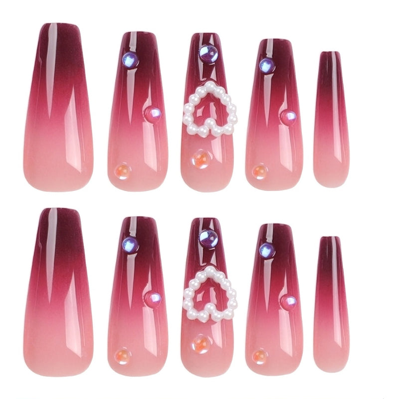 Red Heart Press-On Nails (24 Pcs)