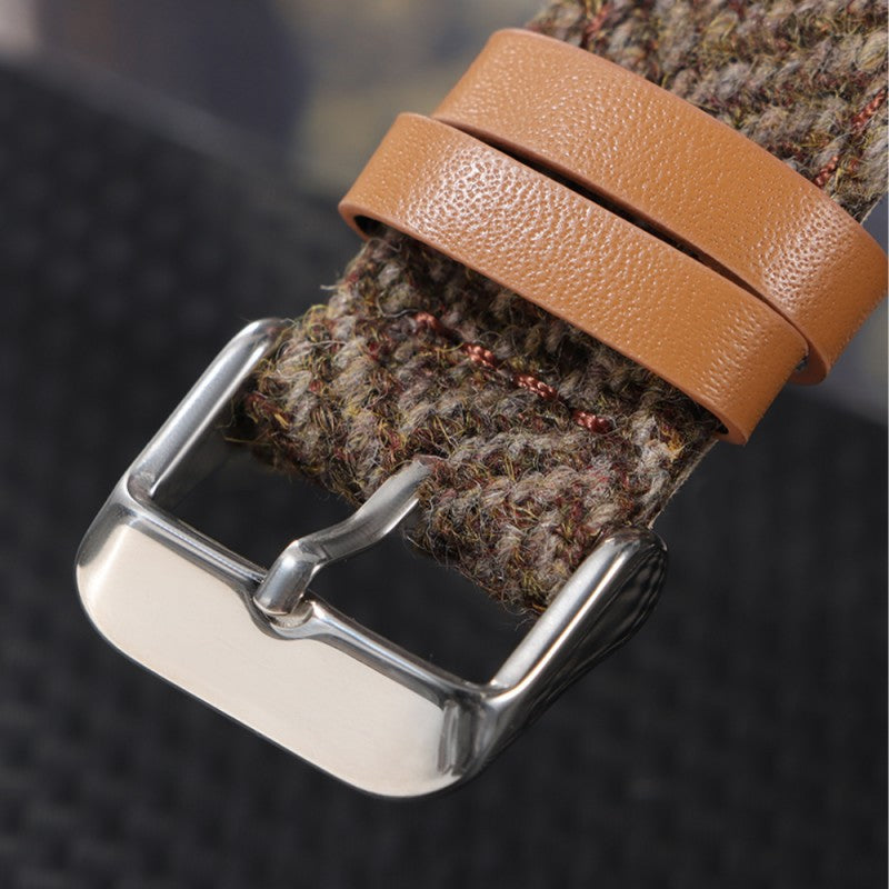 Vintage Tweed Leather Watch Strap