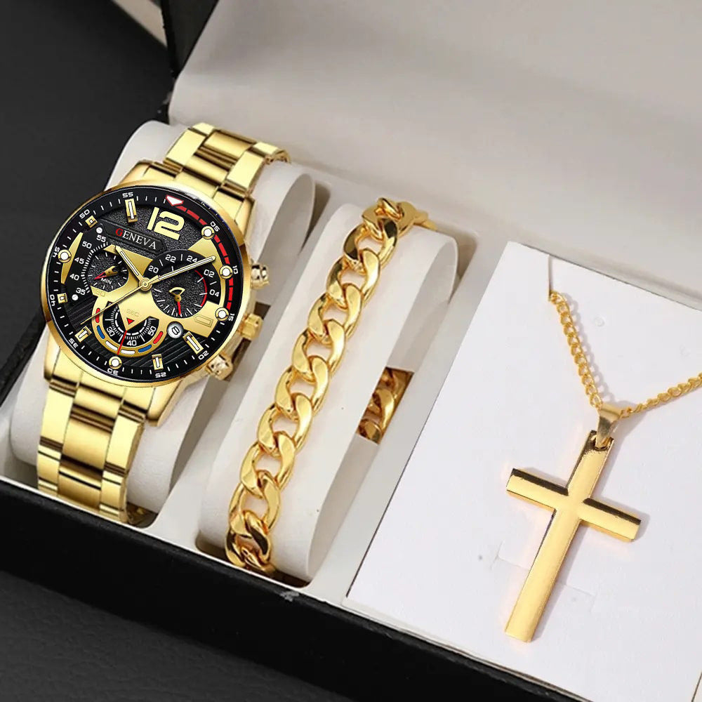 Men's Watch & Bracelet Gift Set
