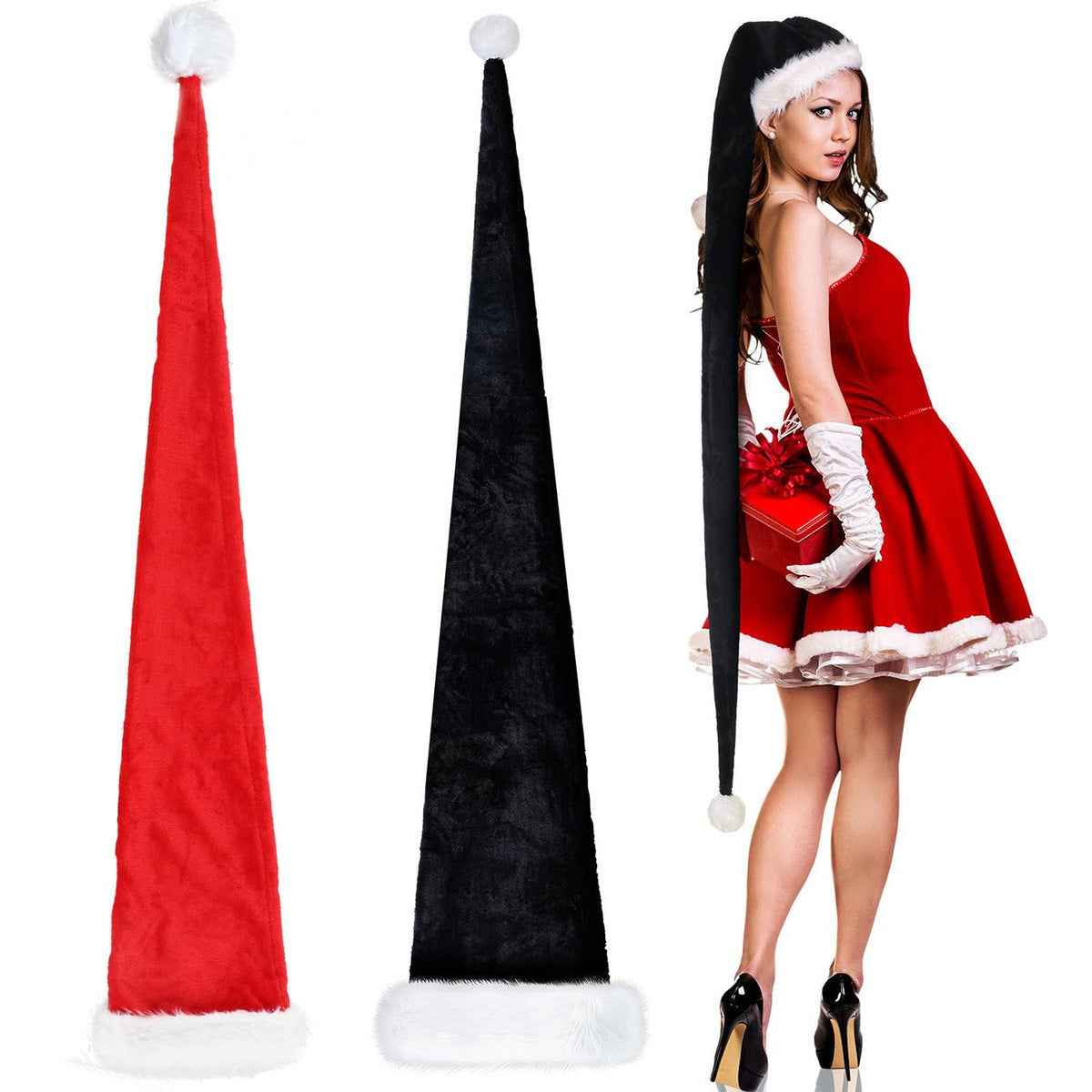 Extra-Long Plush Santa Hat