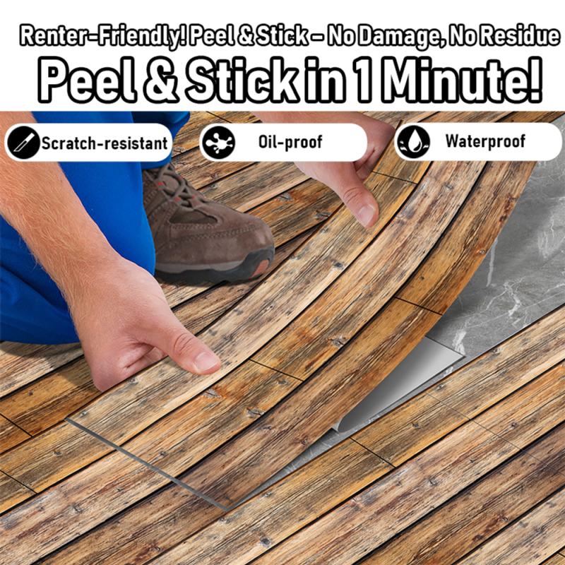 Peel & Stick Wood Floor Tiles