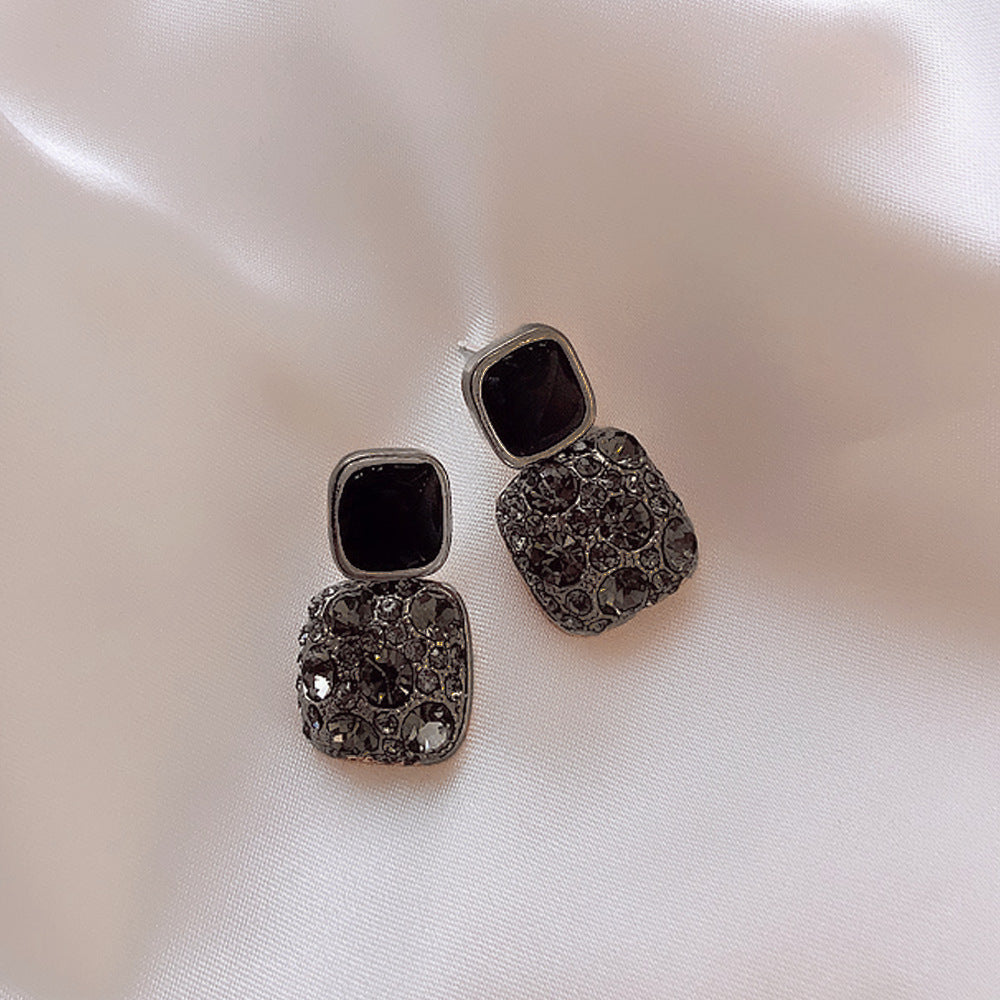 Rhinestone Cube Earrings