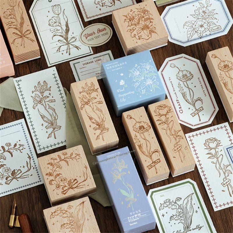 Vintage Flower Wooden Stamp