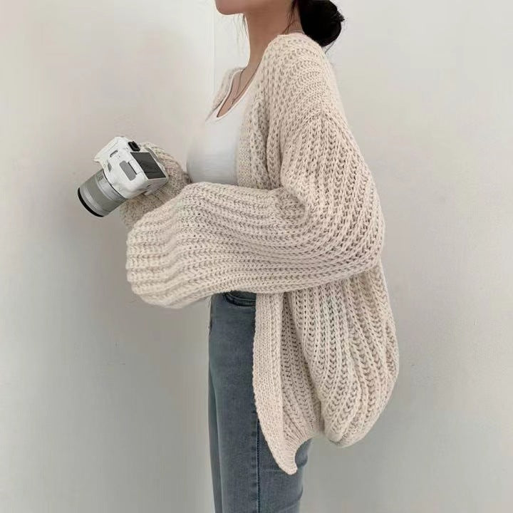 Women's Balloon-Sleeve Knit Cardigan