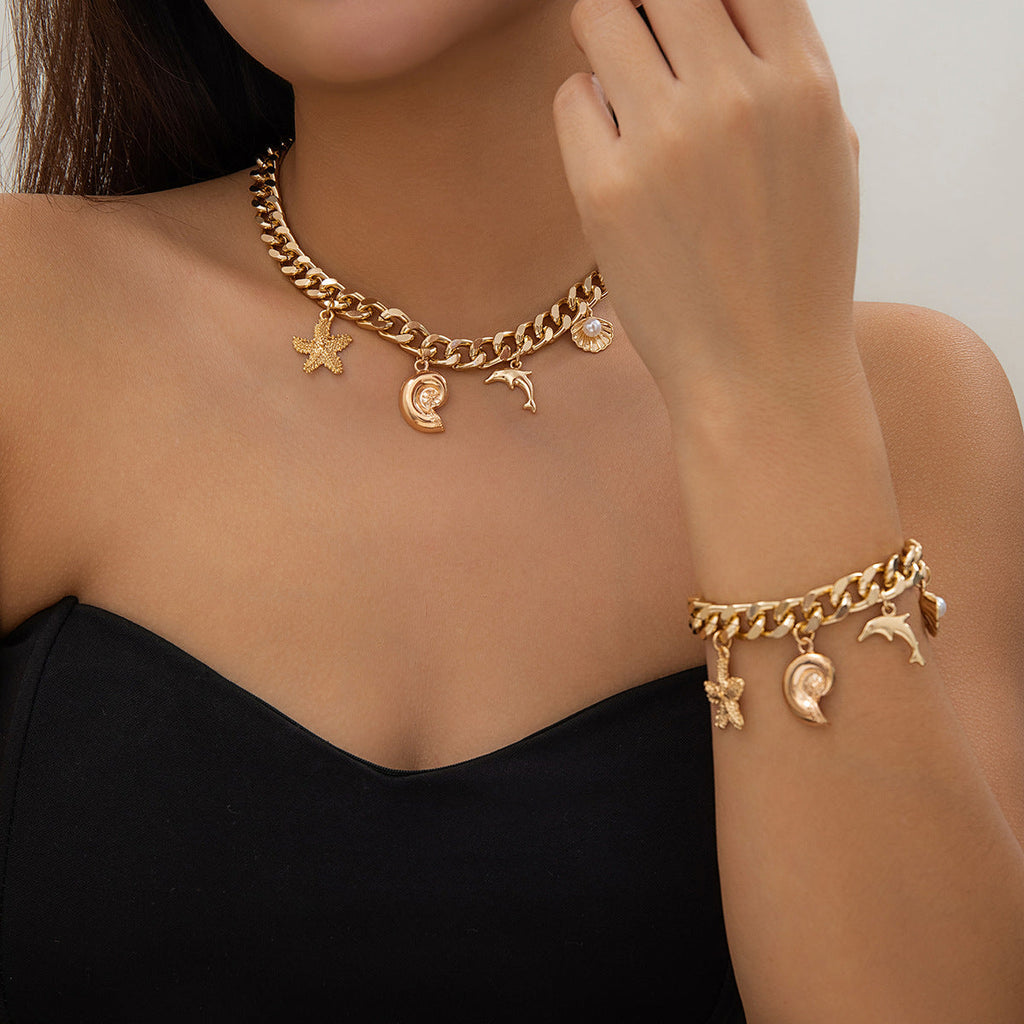 Boho Ocean Charm Choker & Bracelet