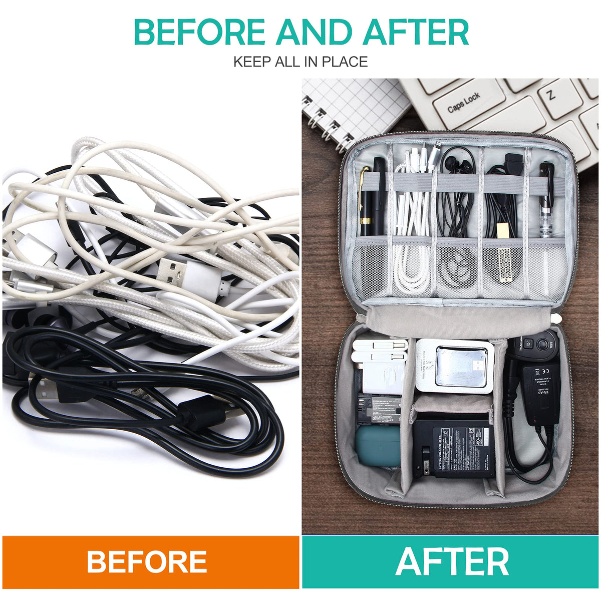 Travel Electronics Organizer Bag