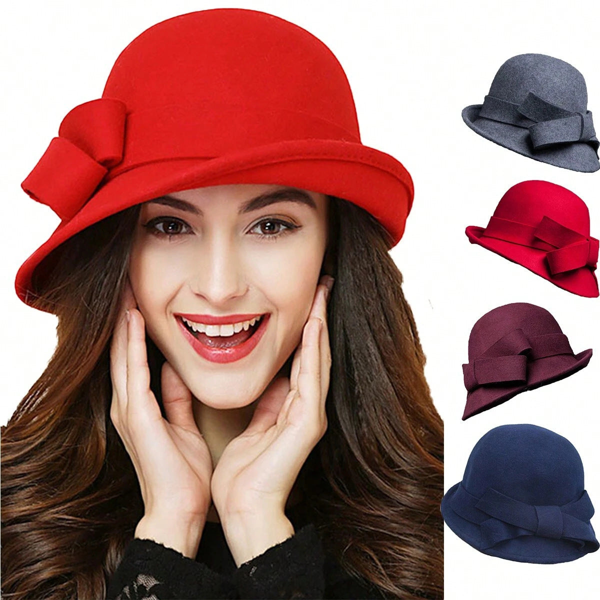 French Retro Wool-Blend Bowler Hat