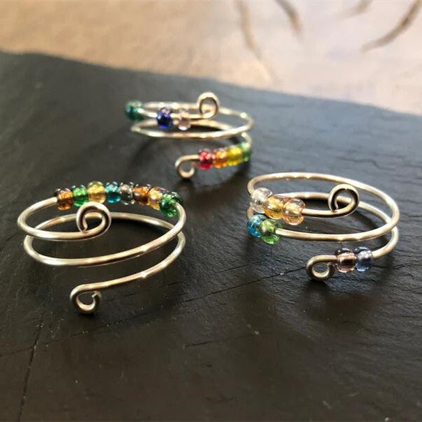 Colorful Bead Spinner Ring