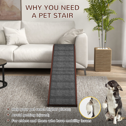 Carpeted Pet Ramp for Beds