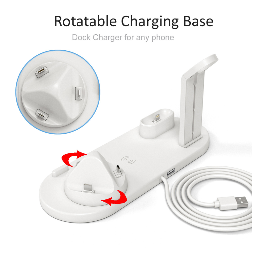 3-in-1 Rotating Wireless Charger Stand