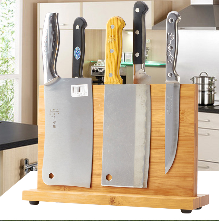 Magnetic Bamboo Knife Block