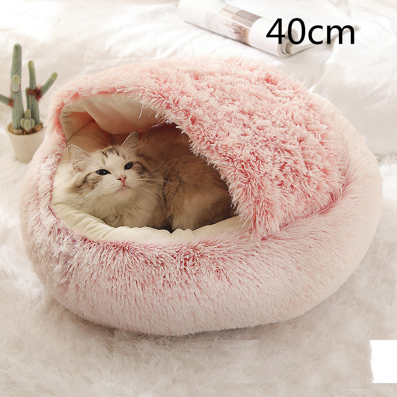 2-in-1 Plush Pet Bed & Cave