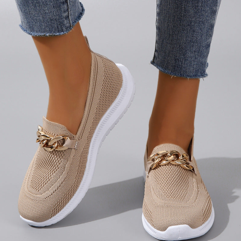 Women's Chain-Detail Knit Walking Shoes