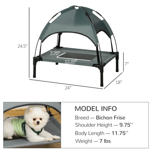 Elevated Dog Cot with Canopy