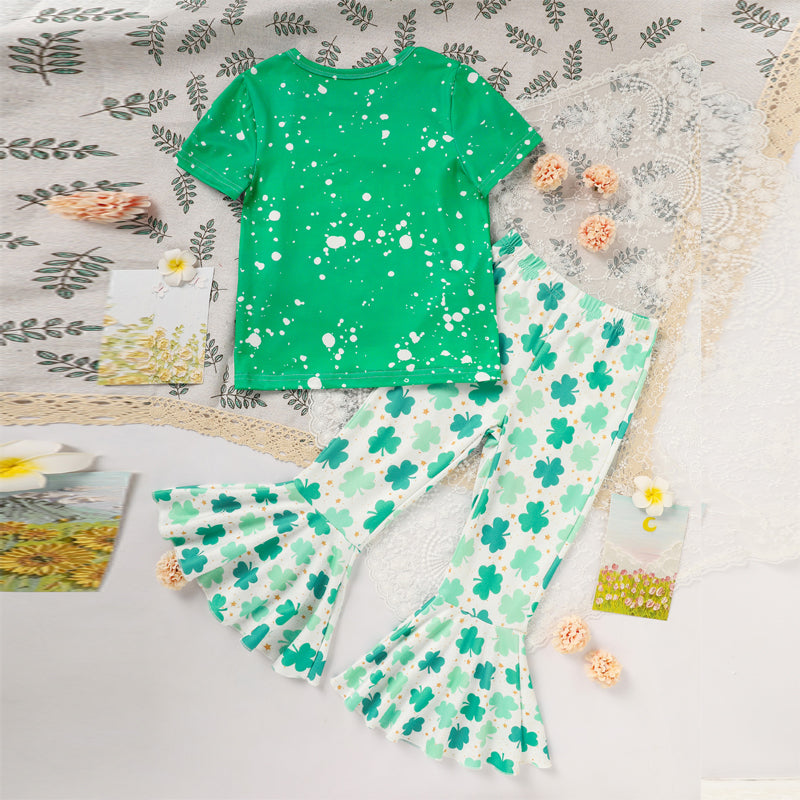 Girls' Clover Tee & Flare Pants Set