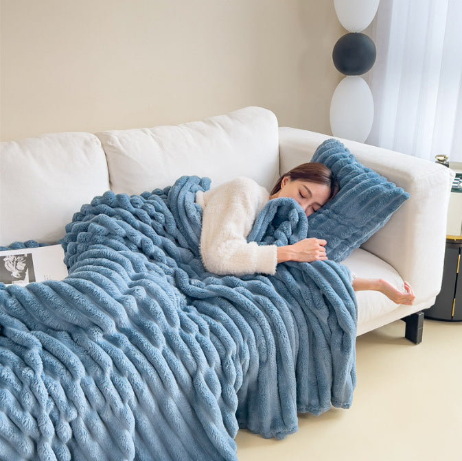 Bubble Faux Fur Throw Blanket