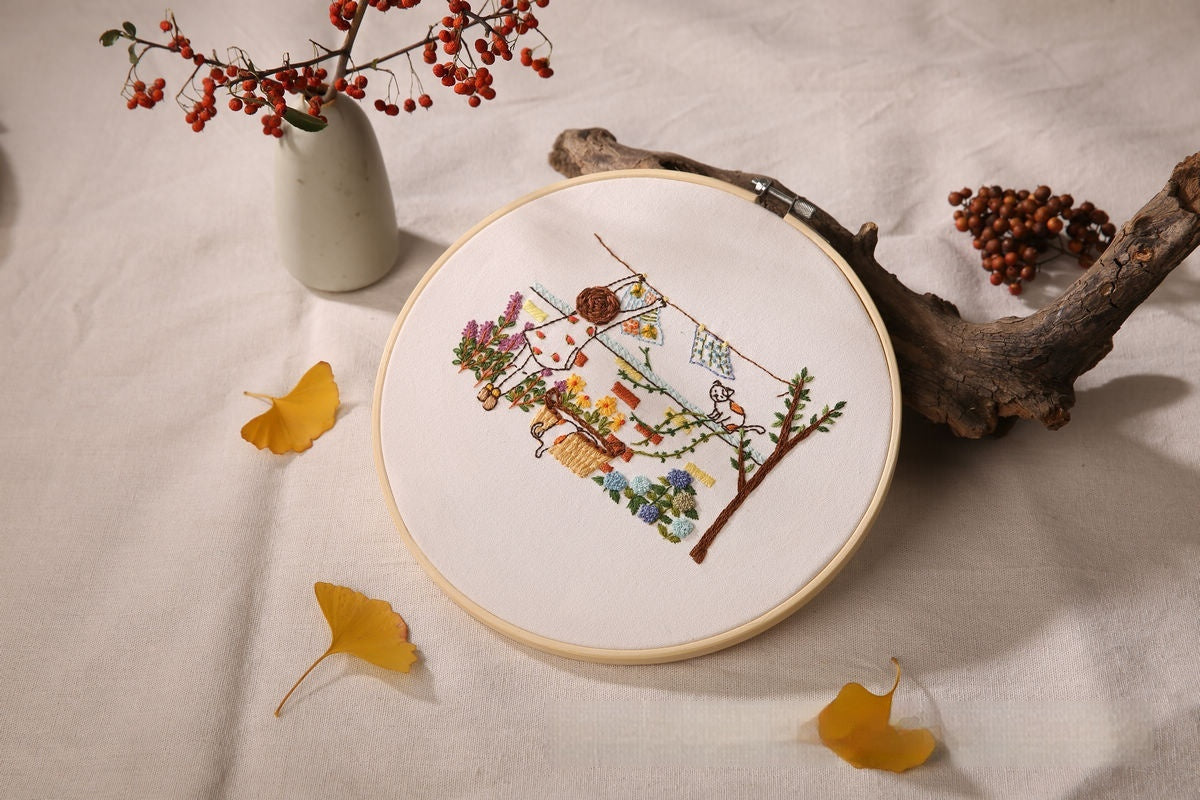 Flower & Grass Embroidery Kit