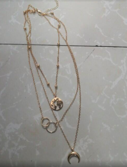 Layered Boho Moon Necklace