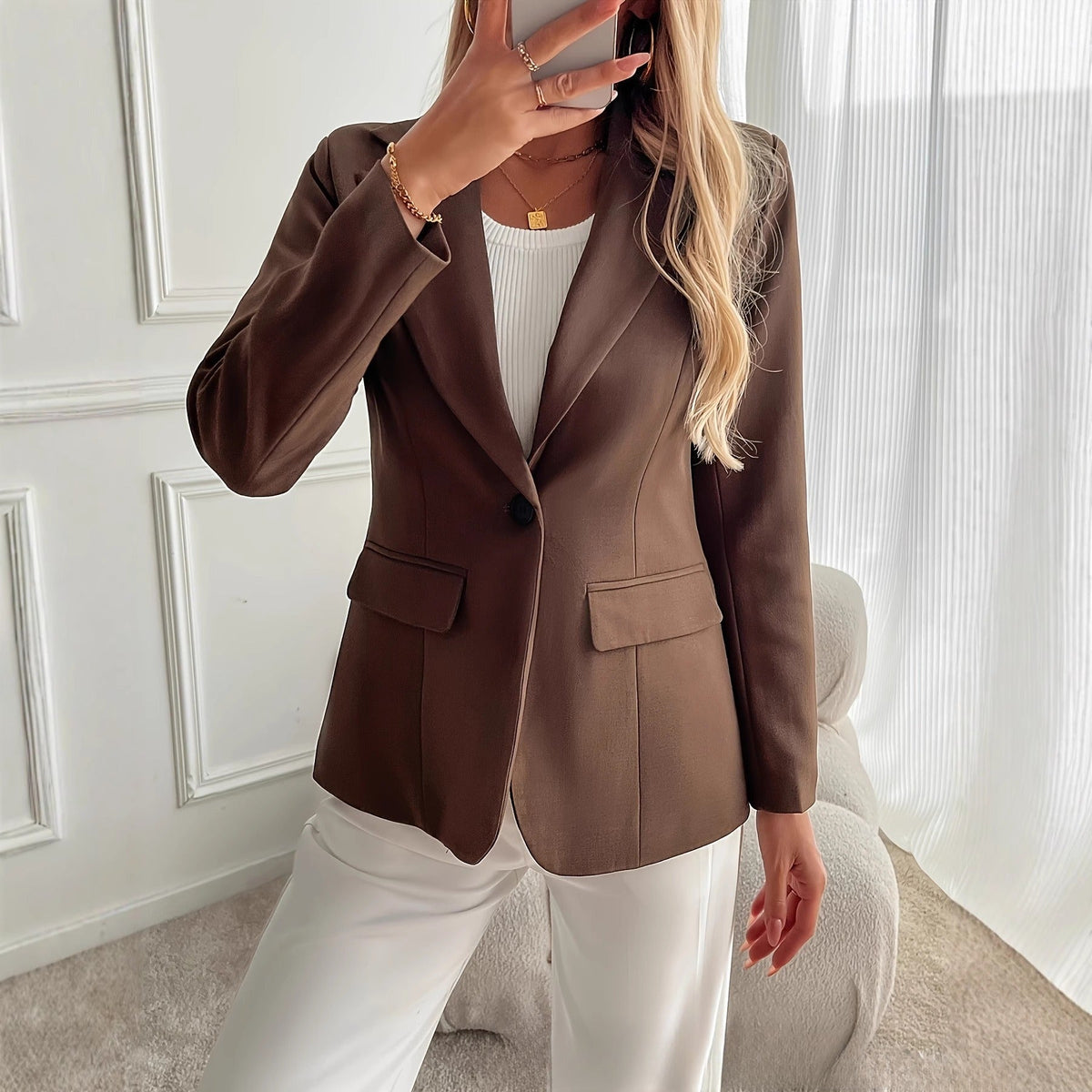 Women's Polo-Collar Jacket