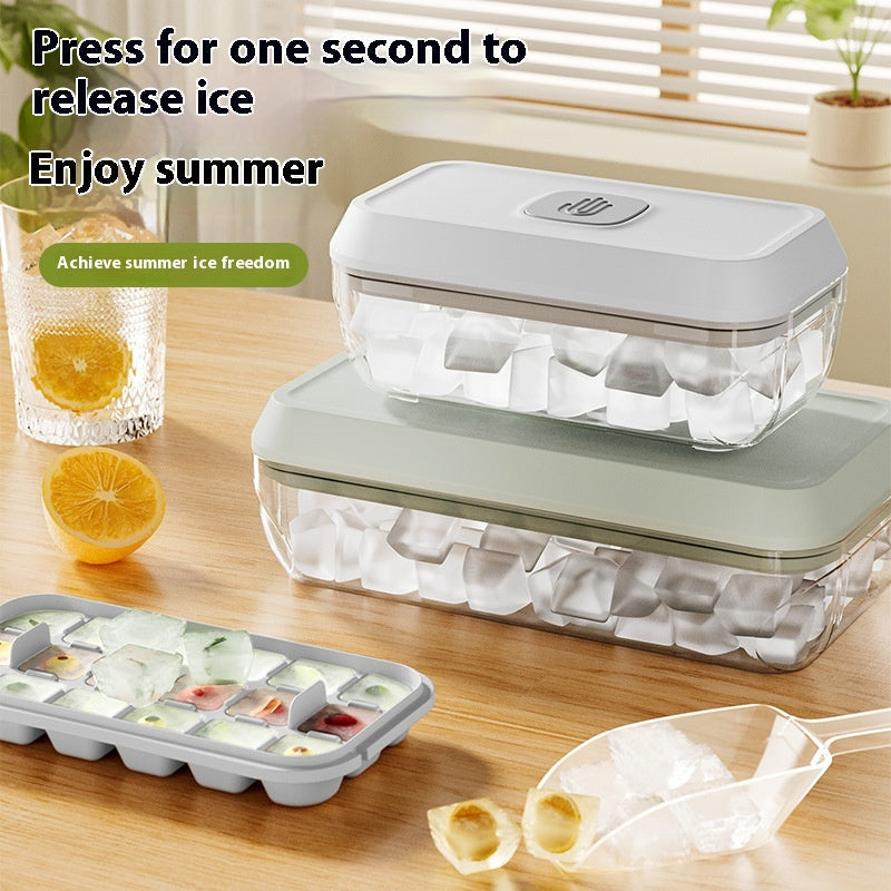 Silicone Ice Cube Tray with Lid & Bin