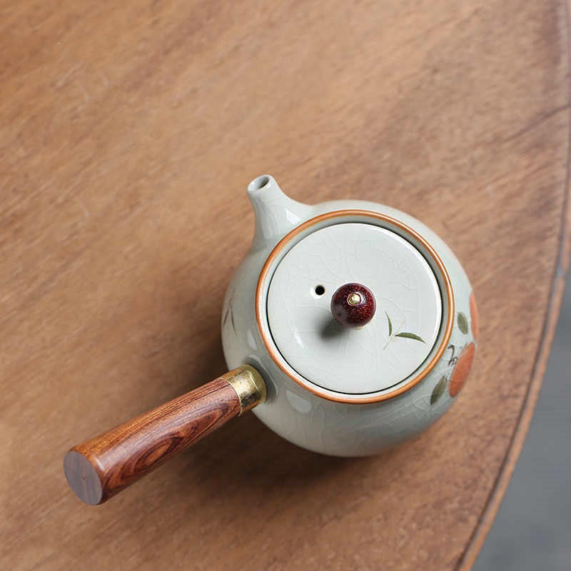 Hand-Painted Persimmon Teapot