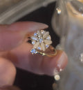 Opal Spinning Flower Ring