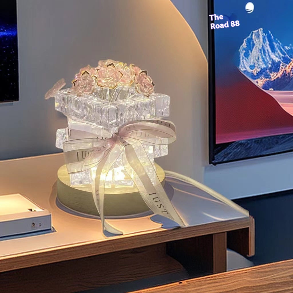 DIY Ice Cube Rose Night Light