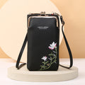 Embroidered Crossbody Phone Wallet