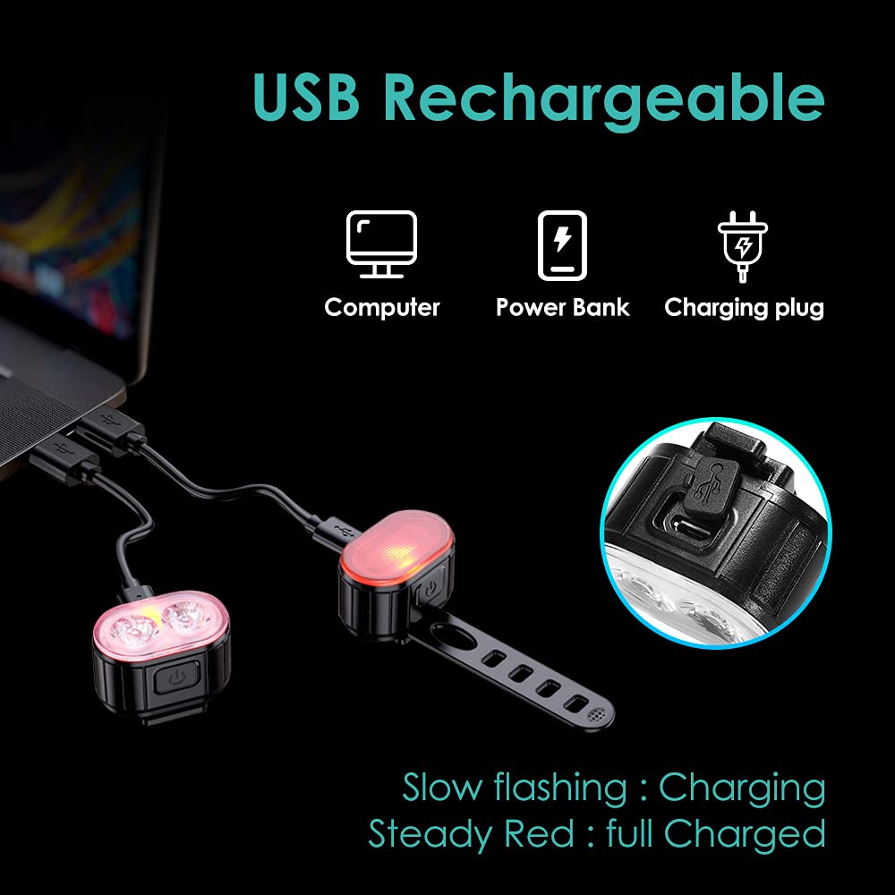 Rechargeable Bike Light Set