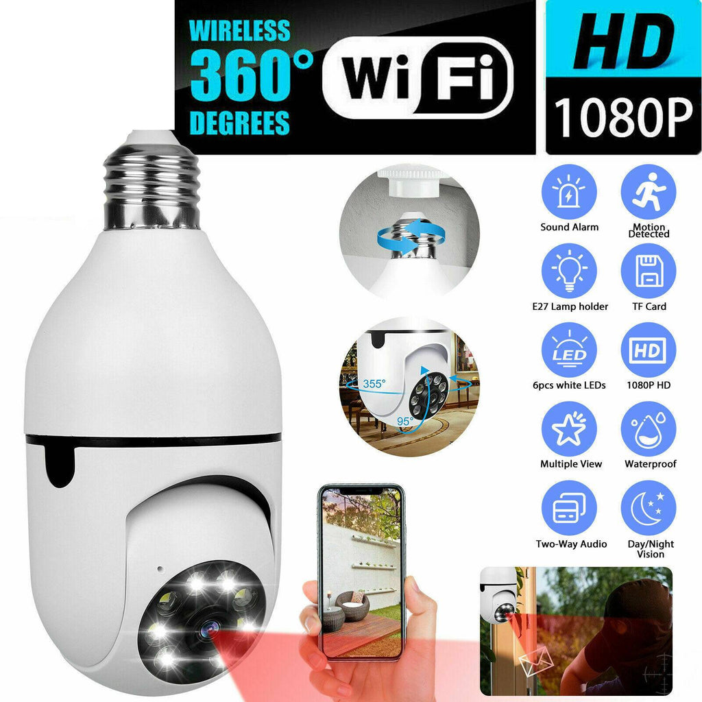 1080p Wi-Fi Light Bulb Security Camera