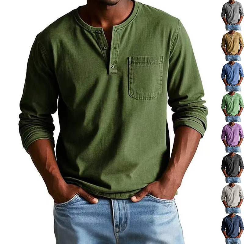 Men's Long-Sleeve Henley Tee