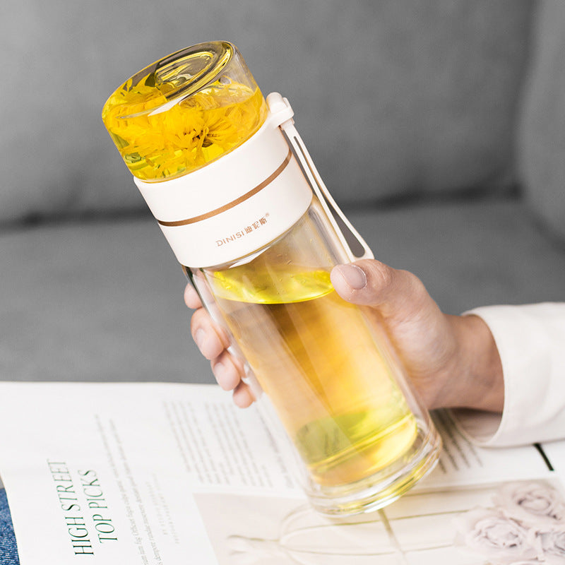 Double-Wall Glass Tea Infuser Bottle