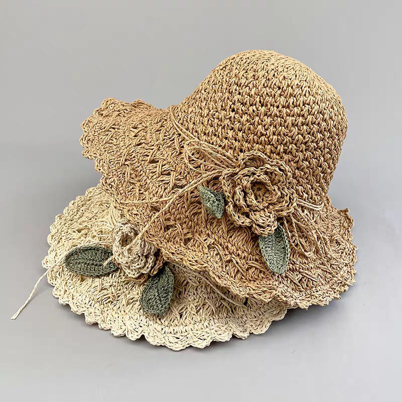 Woven Flower Straw Sun Hat