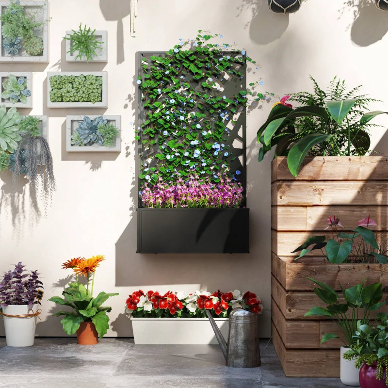 Metal Planter with Privacy Screen