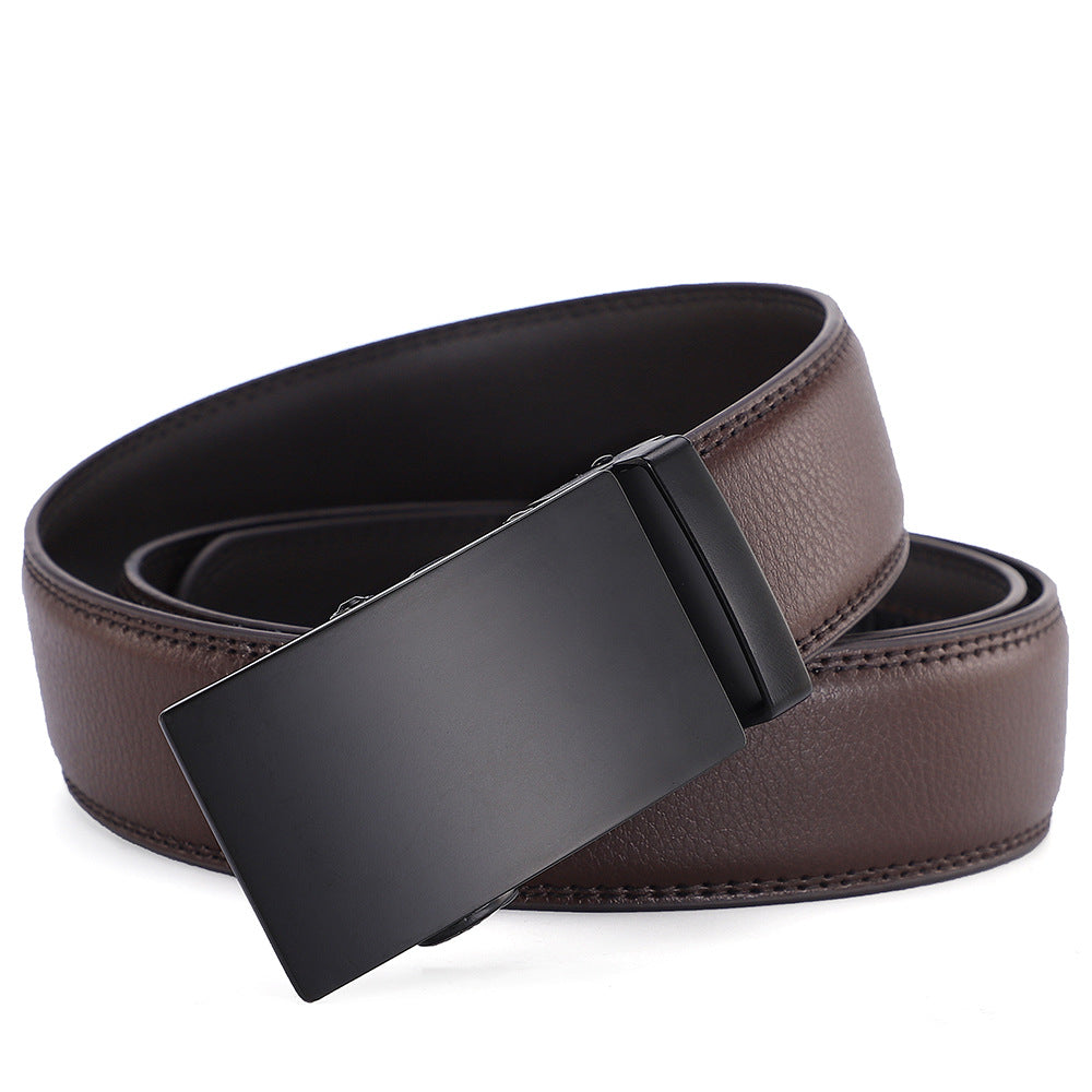 Men's Leather Belt with Automatic Buckle
