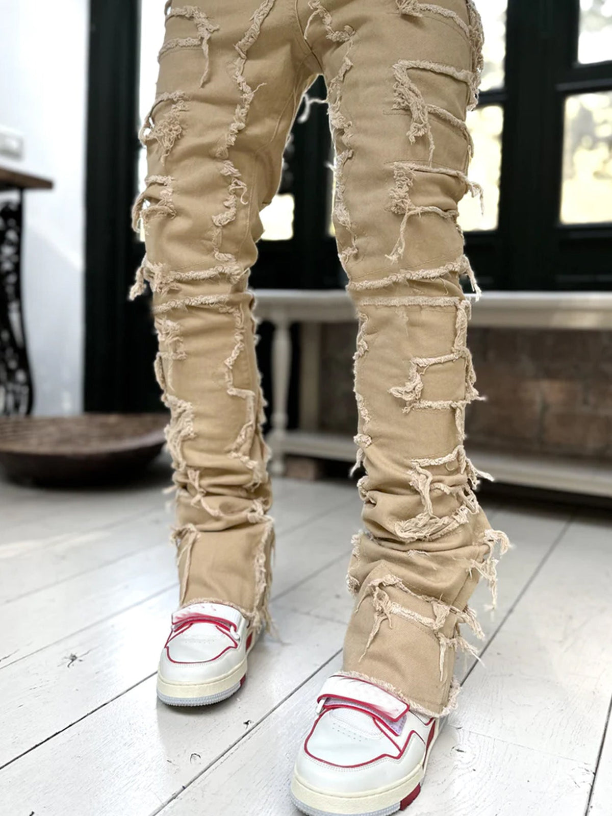 Men's Distressed Stacked Jeans